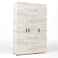 Armadio 3 Ante con 4 Ripiani 120x52x205 cm Bianco GRK737K083 DecHome