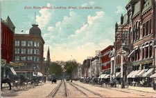 East Main Street Looking West, Norwalk, Ohio - 1912 cartolina d/b pubblicata - hardware