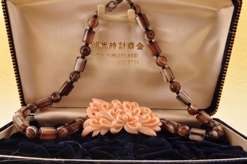 Collana corallo pelle di - collana,