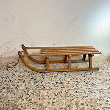 Slitta Slittino legno vintage grande anni 70 DAVOS Super