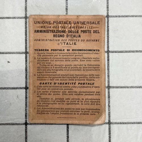 Tessera postale affrancato - tessera, postale,affrancato