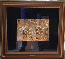  ALIGI SASSU CAVALLI DEL SOLE  bassorilievo in lamina di bronzo 