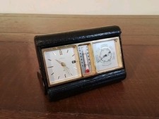 Angelus 8 Giorni Sveglia Da Viaggio Stazione Meteo Custodia In Pelle Nera