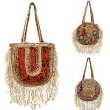 Straw Bag Fringe Shoulder Bag