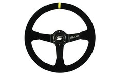 Volante sportivo per DRIFT KJS motorsport 350 mm offset:90 mm Suede Yellow Strip
