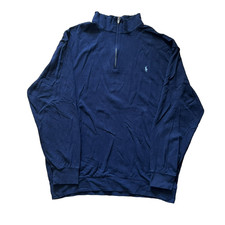 Polo Ralph Laurent Maglione Zip Maglia Cotone Uomo 2XL Casual Vintage Sweater