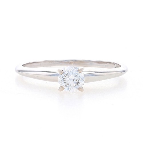Oro bianco diamante solitario - bianco,