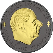 Charles de Gaulle - RUTHÉNIUM  Couleurs & OR - 1 Franc 1988