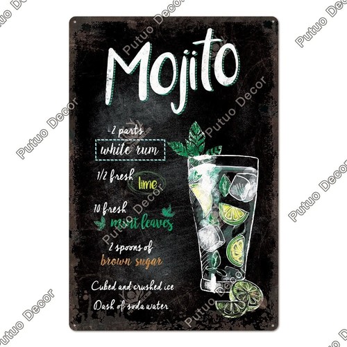 Insegna latta metallo mojito - insegna,