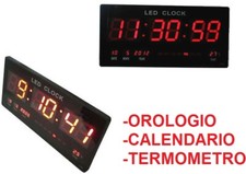 Orologio digitale led da parete muro calendario termometro datario gradi led red