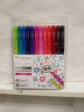 pennarelli marker twine tone doppia punta 12 colori