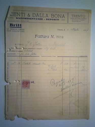 Fattura centi dalla - "centi, &