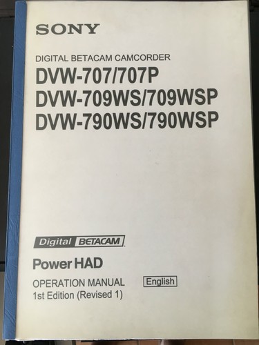Operation manual sony digital - sony,