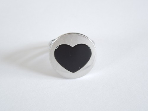 Anello acciaio fossil con - in,