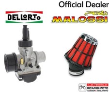 KIT CARBURATORE DELL'ORTO PHBG 21 DS ARIA MANUALE + FILTRO ARIA MALOSSI E5 Ø 38