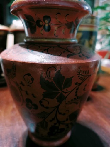 Vaso antico legno laccato - antico,