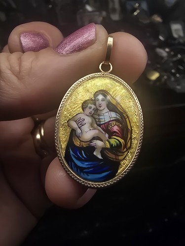 Antico ciondolo madonna - ciondolo, e