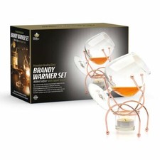 Brandy Cognac Snifter SCALDINO supporto vetro e rame confezione regalo bicchiere bar set Regno Unito