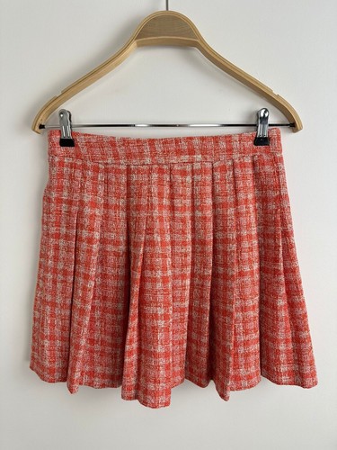 Zara tweed minigonna arancione - minigonna,