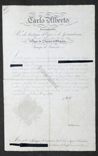 Regno di Sardegna - Decreto con autografo di Re Carlo Alberto di Savoia - 1839