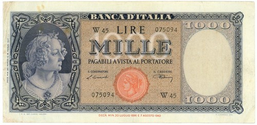 1000 lire italia ornata - lire,