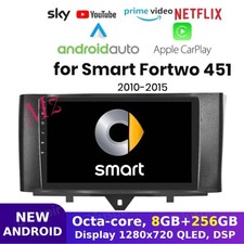 8GB+256GB autoradio android 14 carplay per Smart Fortwo 451 2011 2012 2013 2014
