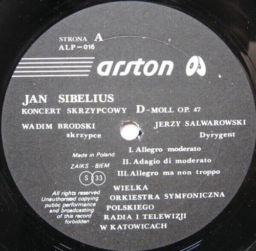 Jean sibelius koncert - lp,