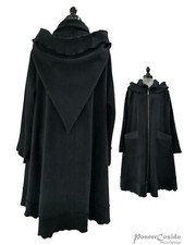 LAGENLOOK giacca pile cappotto corto nero L-XL-XXL-XXXL 44 46 48 50 52 54 56 58