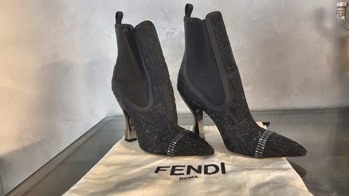 Fendi tronchetto rete tacco - tronchetto,