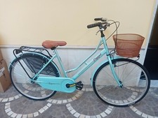 BICICLETTA 26 OLANDA LUSSO "FAUSTO COPPI" DONNA COLORE AZZURRO + CESTINO MARRONE
