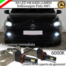 KIT FULL LED VW POLO AW1 LAMPADE H8 FENDINEBBIA CANBUS 6000K 6400 LUMEN