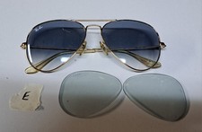 occhiali RayBan Aviator oro RB3025 lenti 55mm azzurro sfumato *graffio* + regalo
