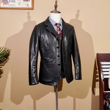 Blazer uomo in pelle safari -