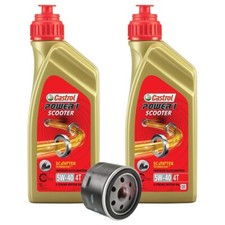 KIT TAGLIANDO 2L CASTROL 5W40 + FILTRO PIAGGIO X9 Evolution 500 2004-2005