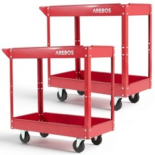 AREBOS Carrello portautensili Carrello da officina Carrello da montaggio 2 piani