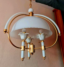 Murano Lampadario Con Altezza Regolabile Bianco Latte Elegante Grande Nuovo