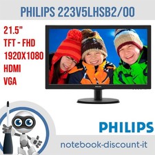 Monitor Schermo Philips 223V5L VGA-HDMI 21,5" pollici 1920 x 1080 FHD TFT