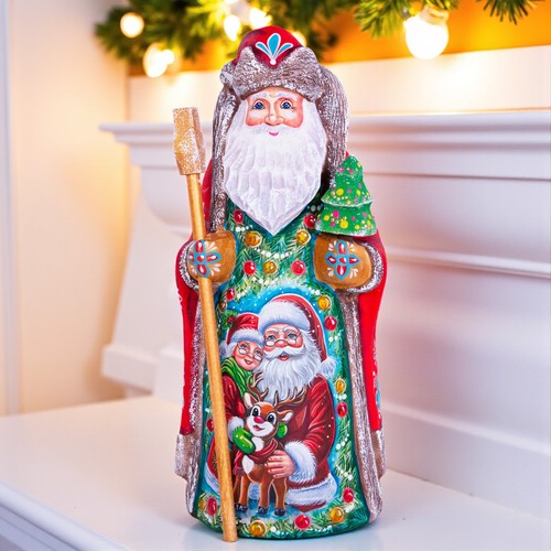 Statuina babbo natale legno - statuina,
