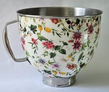 Stainless Steel Mixer Bowl With Stunning Floral Pattern For KitchenAid Tilt-H...