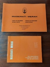 Maserati Merak Libretto Uso E Manutenzione E Catalogo Parti Di Ricambio 