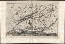 1727 Original Engraving Battle