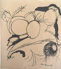 DISEGNO A CHINA FIRMATO SAM FRANCIS '82 (ATTR.)