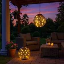 2x LED Solare Lampada a Sfera