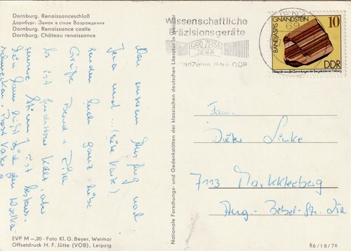 Ddr cartolina dornburg - cartolina,
