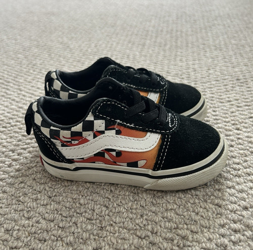 Vans old skool check flame - old,
