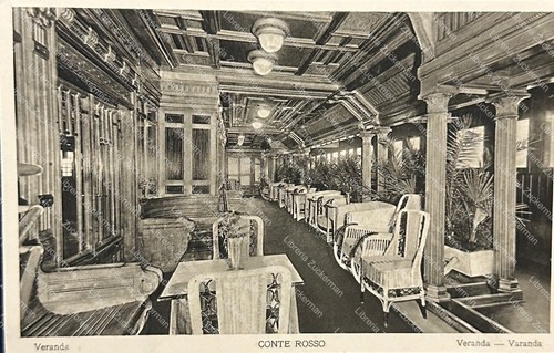 Cartolina nave conte rosso - nave,