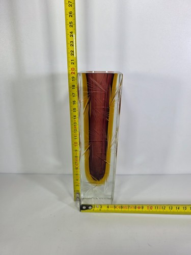 Vaso murano rosso giallo - murano,