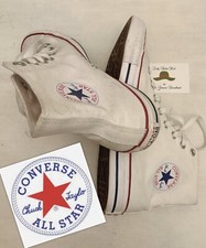 ALL STAR CONVERSE ALTE BIANCHE CLASSICHE STRINGATE NUMERO 42 CHUCK TAYLOR HEIGHT