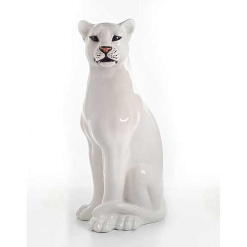 Statua leopardo bianco - , in