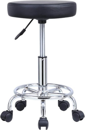 Sgabello rotondo pelle pu - sgabello,